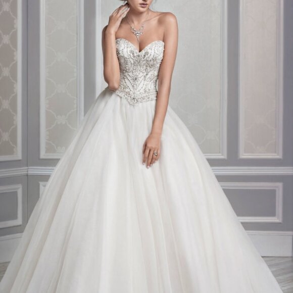 Sample BLUSH PINK Wedding Dress, BLING Prom Princess Disney Ballgown Cinderella - Picture 3 of 15